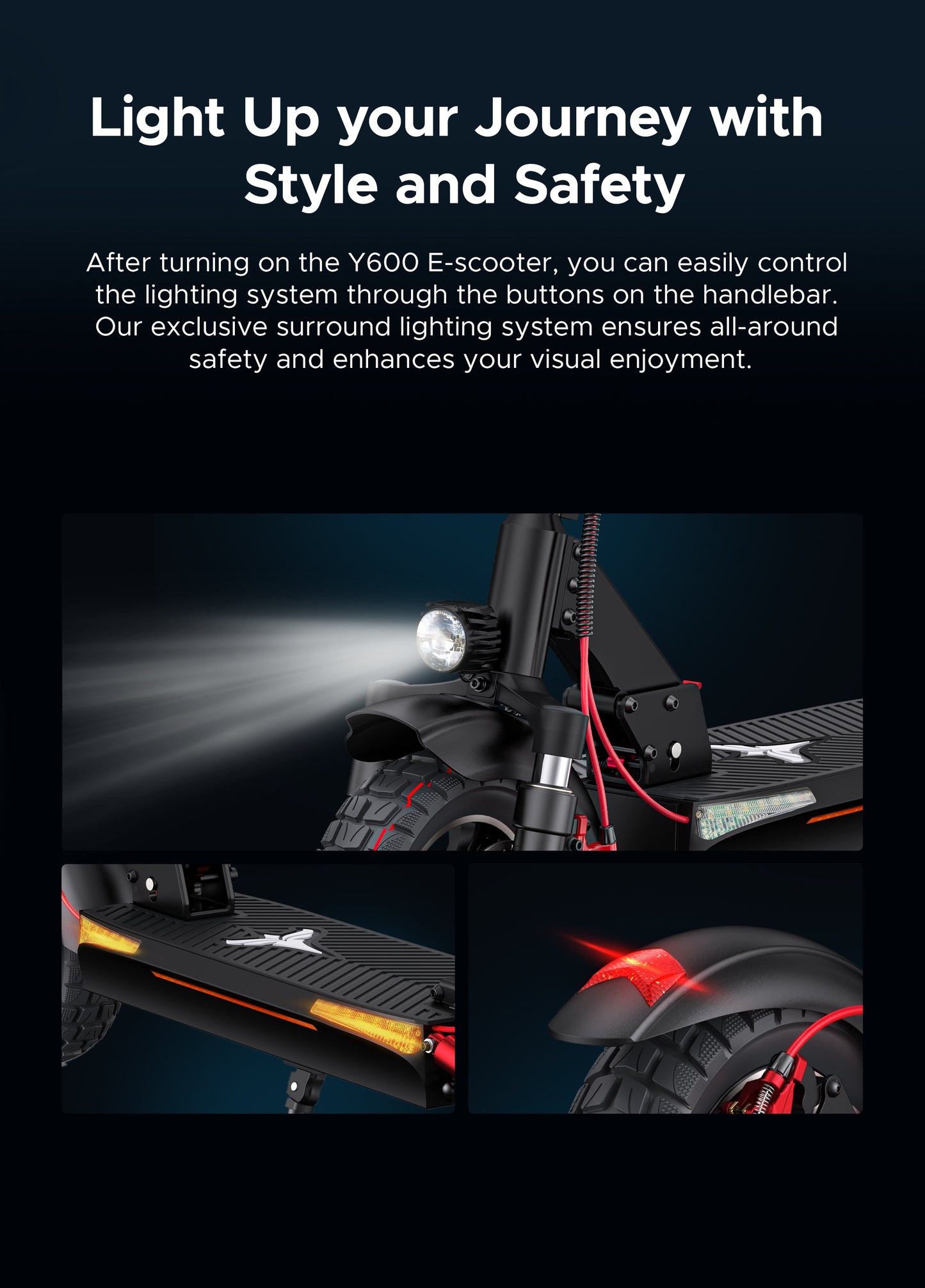 ENGWE Y600 830W Seated E-Scooter 70km Range 48V 18Ah Battery - PicarlyRide
