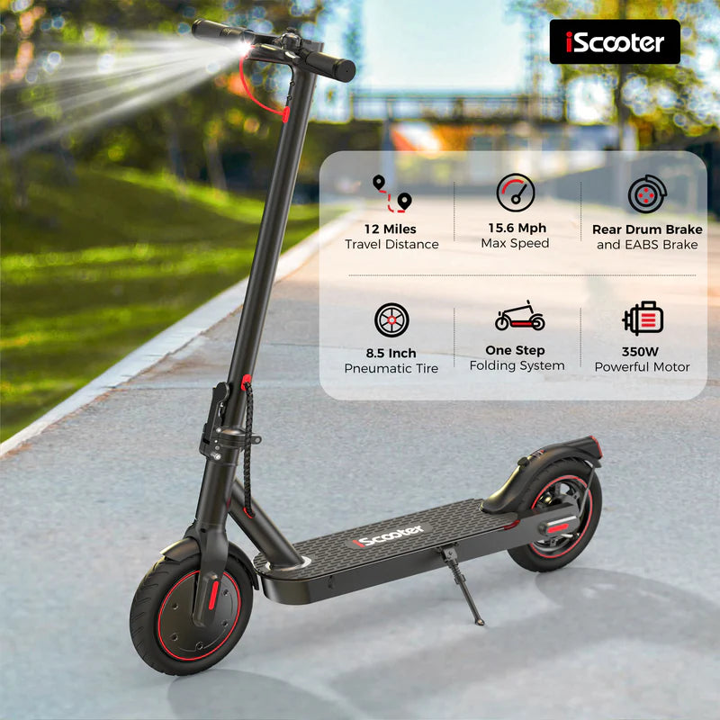 iScooter® i8 350W Electric Scooter (Adults/Teens) 12 Miles Range 36V Battery 15 MPH Top Speed - PicarlyRide