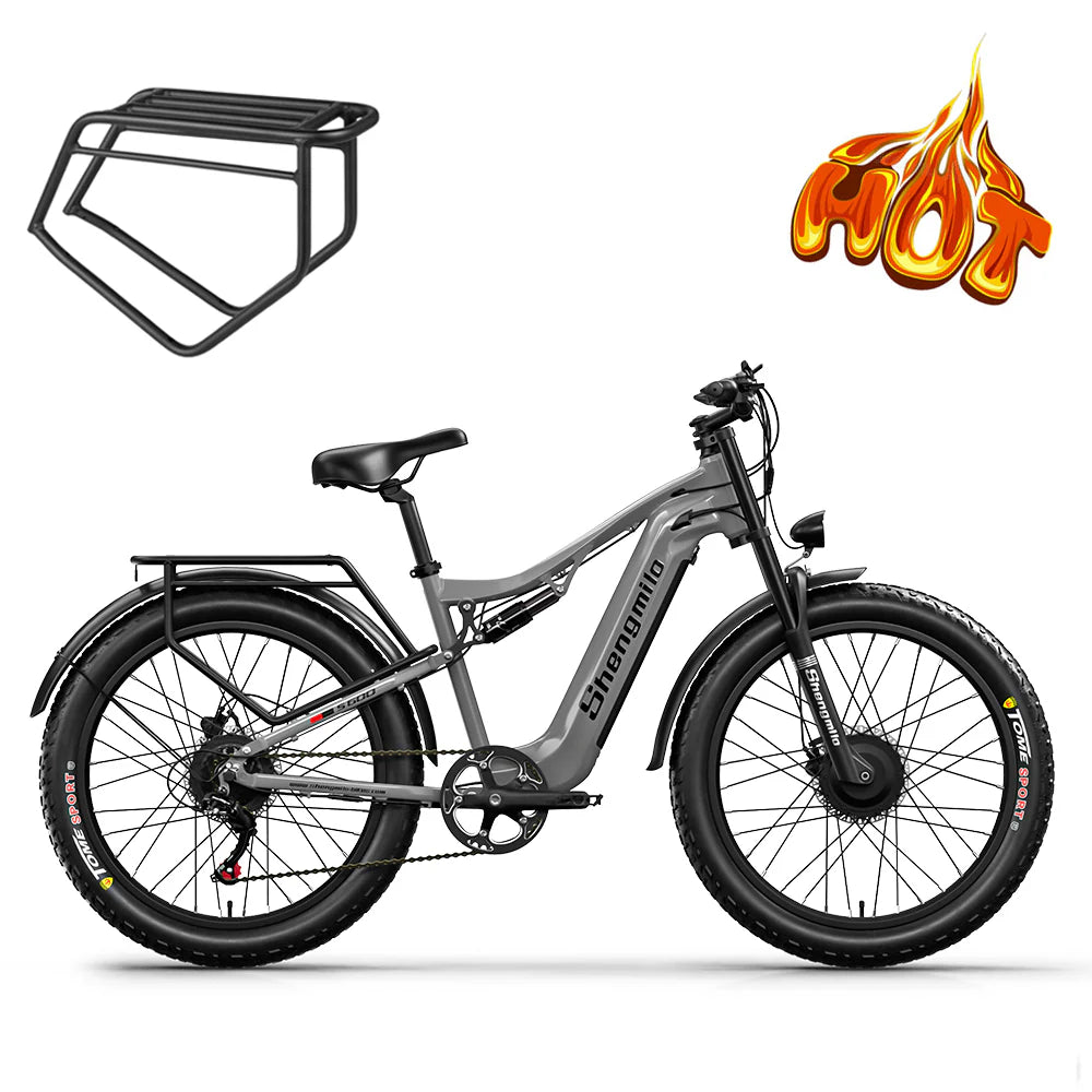 SHENGMILO  S600 2000W Dual Motor Electric Bike 50KM Range 48V 17.5AH Samsung Battery - PicarlyRide
