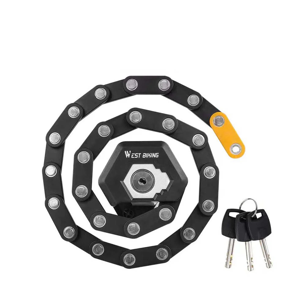 Electric bicycle anti-theft lock folding chain lock anti-theft portable anti-hydraulic shear - PicarlyRide