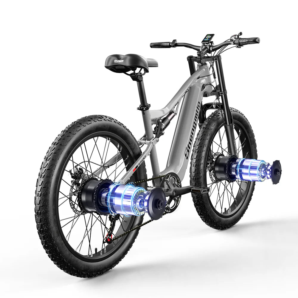 SHENGMILO  S600 2000W Dual Motor Electric Bike 50KM Range 48V 17.5AH Samsung Battery - PicarlyRide