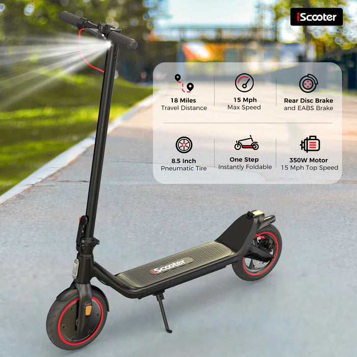 iScooter® i8L 350W Electric Scooter (Standard) 18 Miles Range 36V Battery 15 MPH Top Speed