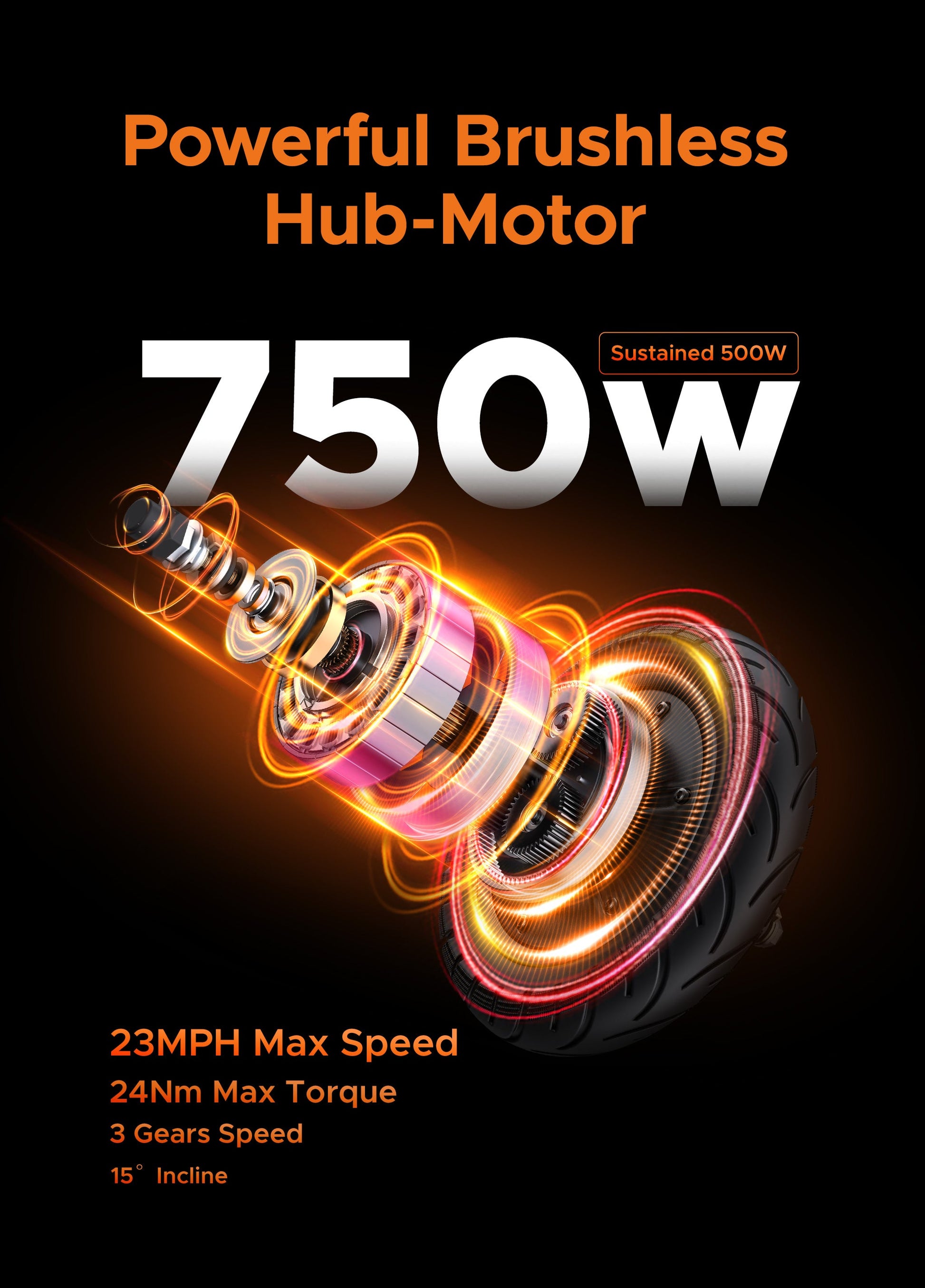 ENGWE Y400 750W E-Scooter 40km Range 48V 10.4Ah Battery - PicarlyRide