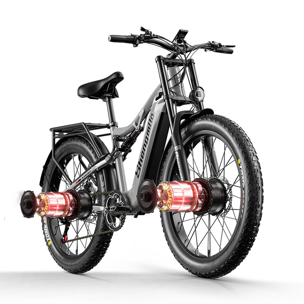 SHENGMILO  S600 2000W Dual Motor Electric Bike 50KM Range 48V 17.5AH Samsung Battery - PicarlyRide