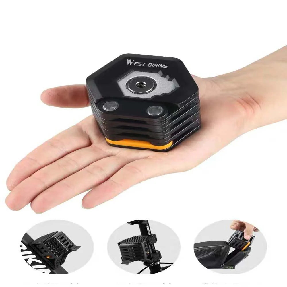 Electric bicycle anti-theft lock folding chain lock anti-theft portable anti-hydraulic shear - PicarlyRide