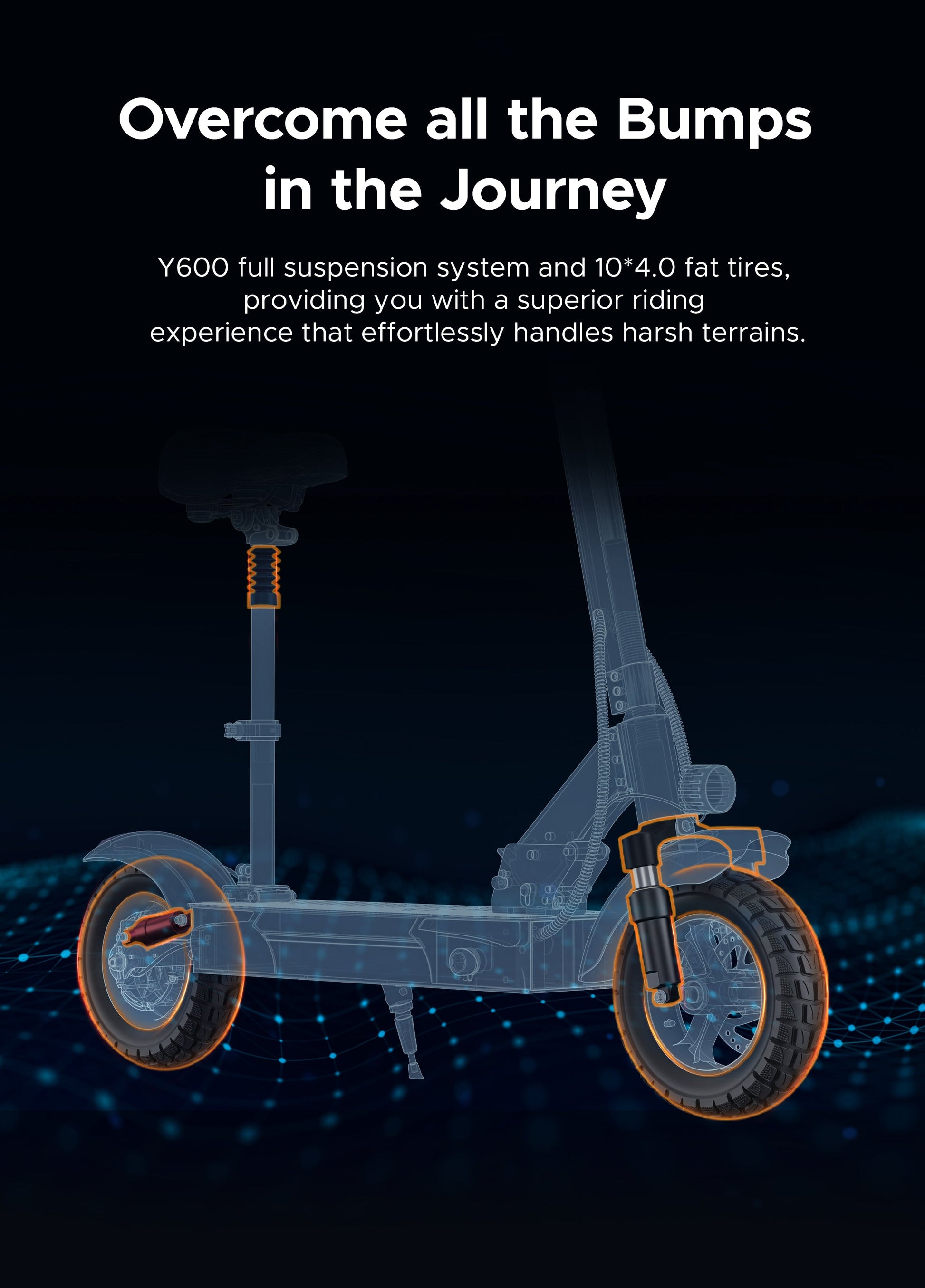 ENGWE Y600 830W Seated E-Scooter 70km Range 48V 18Ah Battery - PicarlyRide