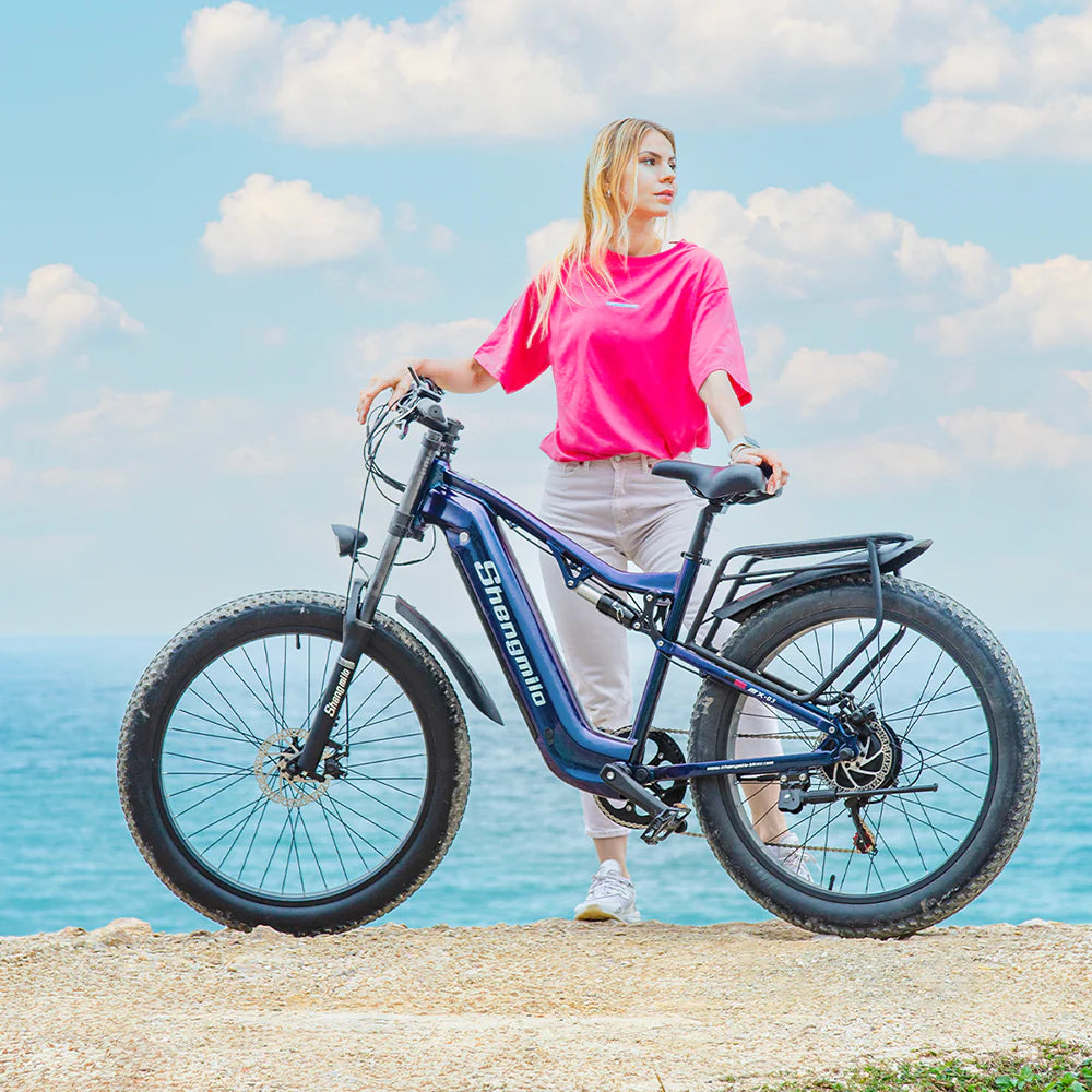 SHENGMILO MX03 1000W Motor All-Terrain Electric Mountain Bike 50KM Range 48V 17.5AH Battery