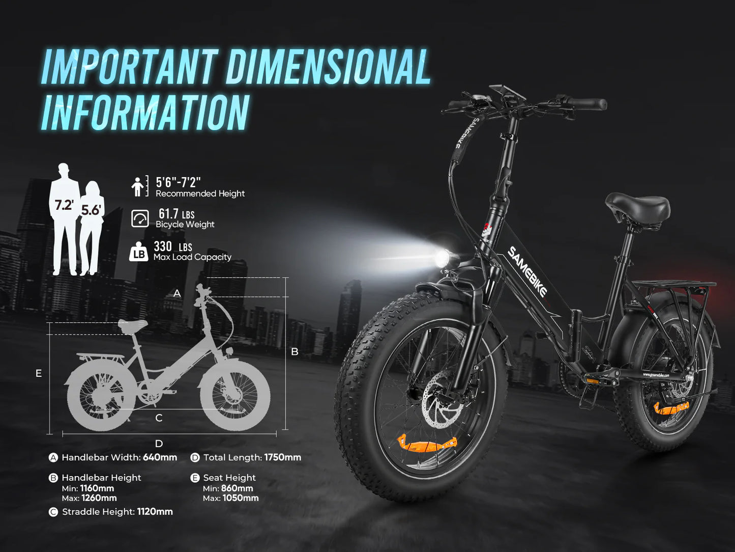 Bicicleta-eléctrica-plegable-Samebike-LOTDM200-II-con-motor-750W