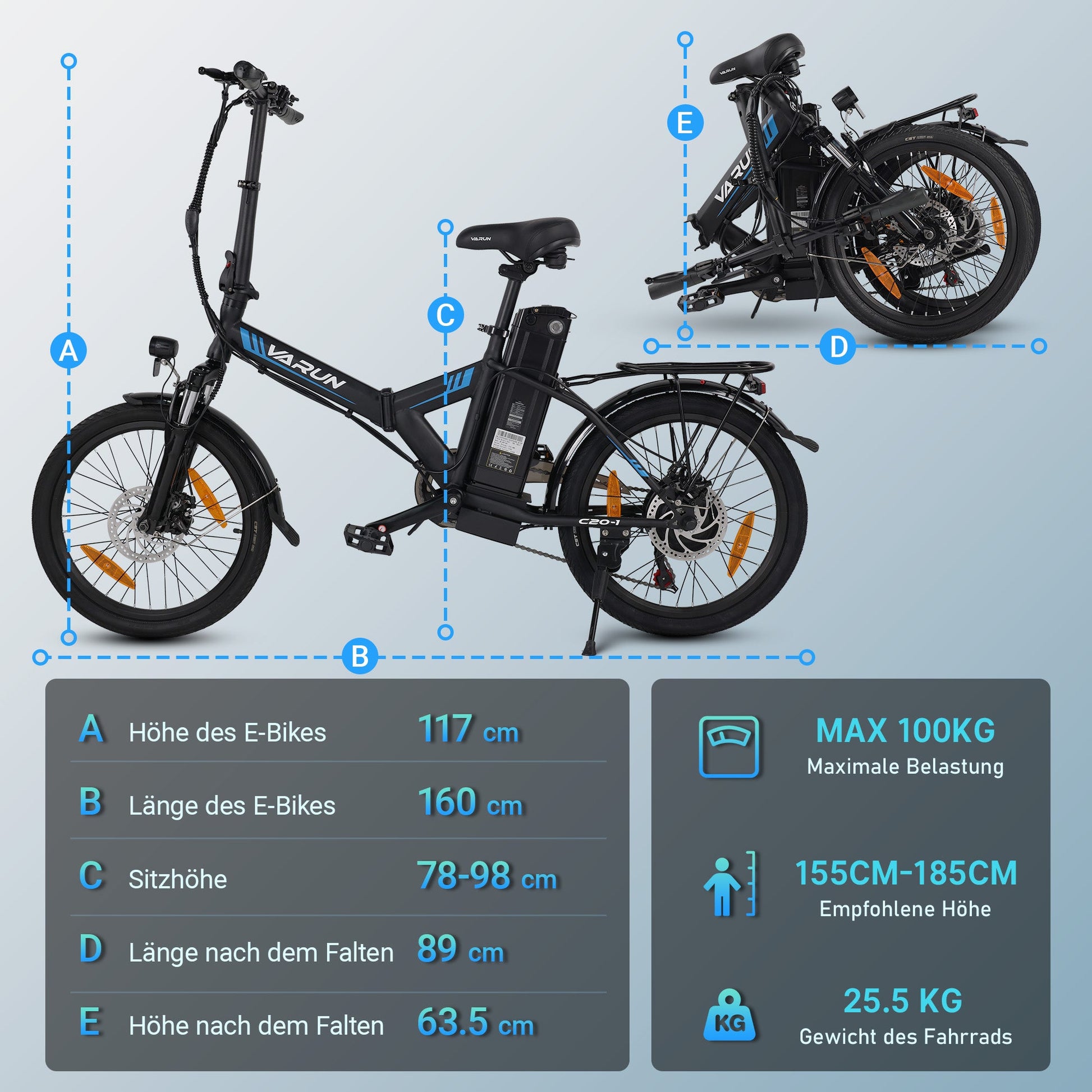Bicicletta-elettrica-VARUN-C20-1-pieghevole-con-350W-motor