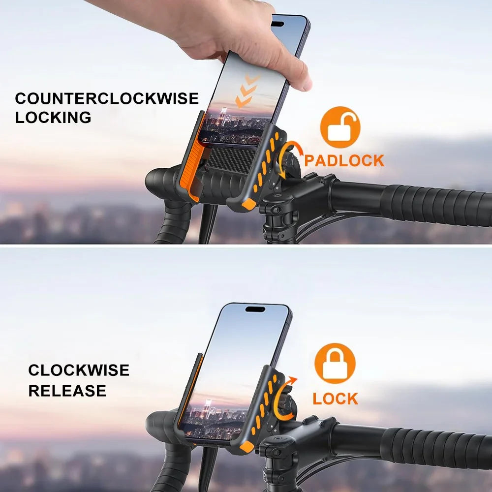 Bike Phone Holder Handlebar Clamp 360° Rotatable - PicarlyRide