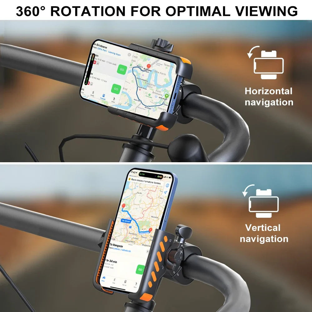 Bike Phone Holder Handlebar Clamp 360° Rotatable - PicarlyRide