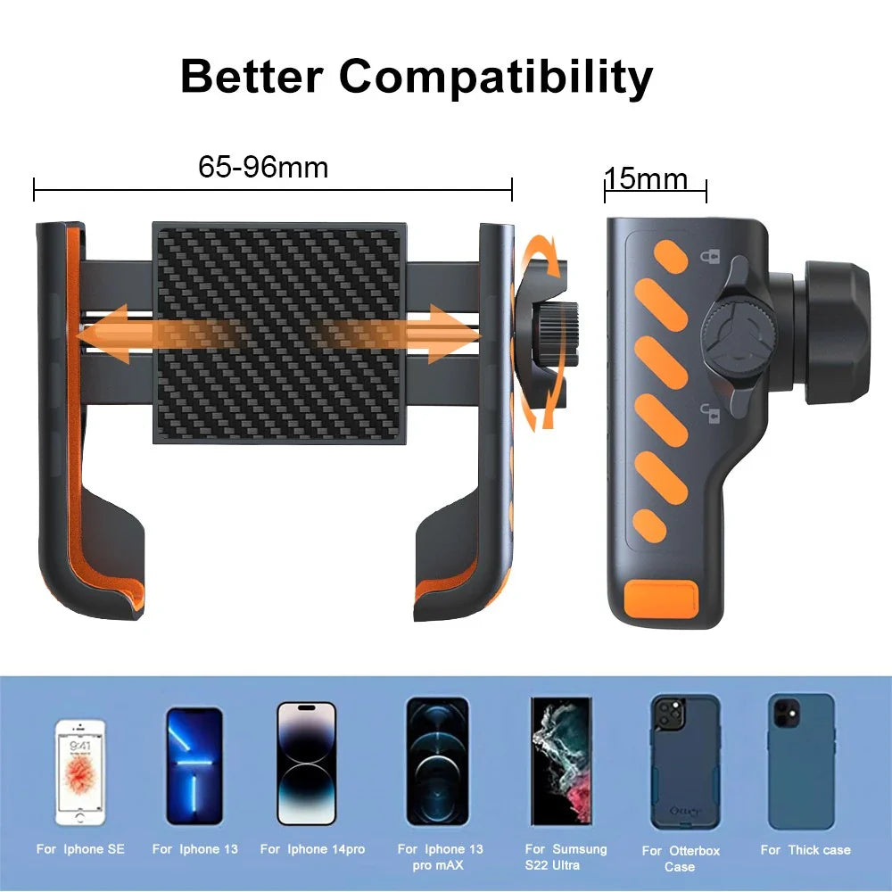 Bike Phone Holder Handlebar Clamp 360° Rotatable - PicarlyRide