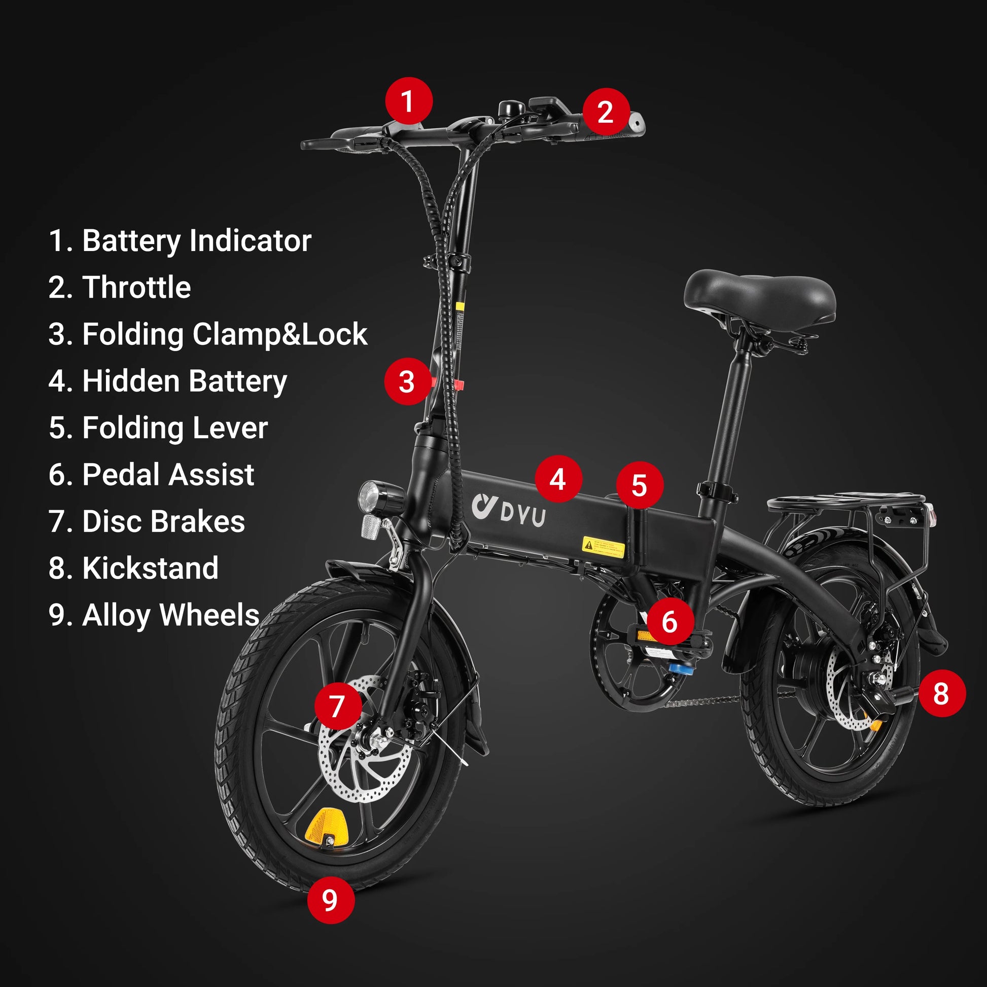 DYU A1F Folding Electric Bike Specs