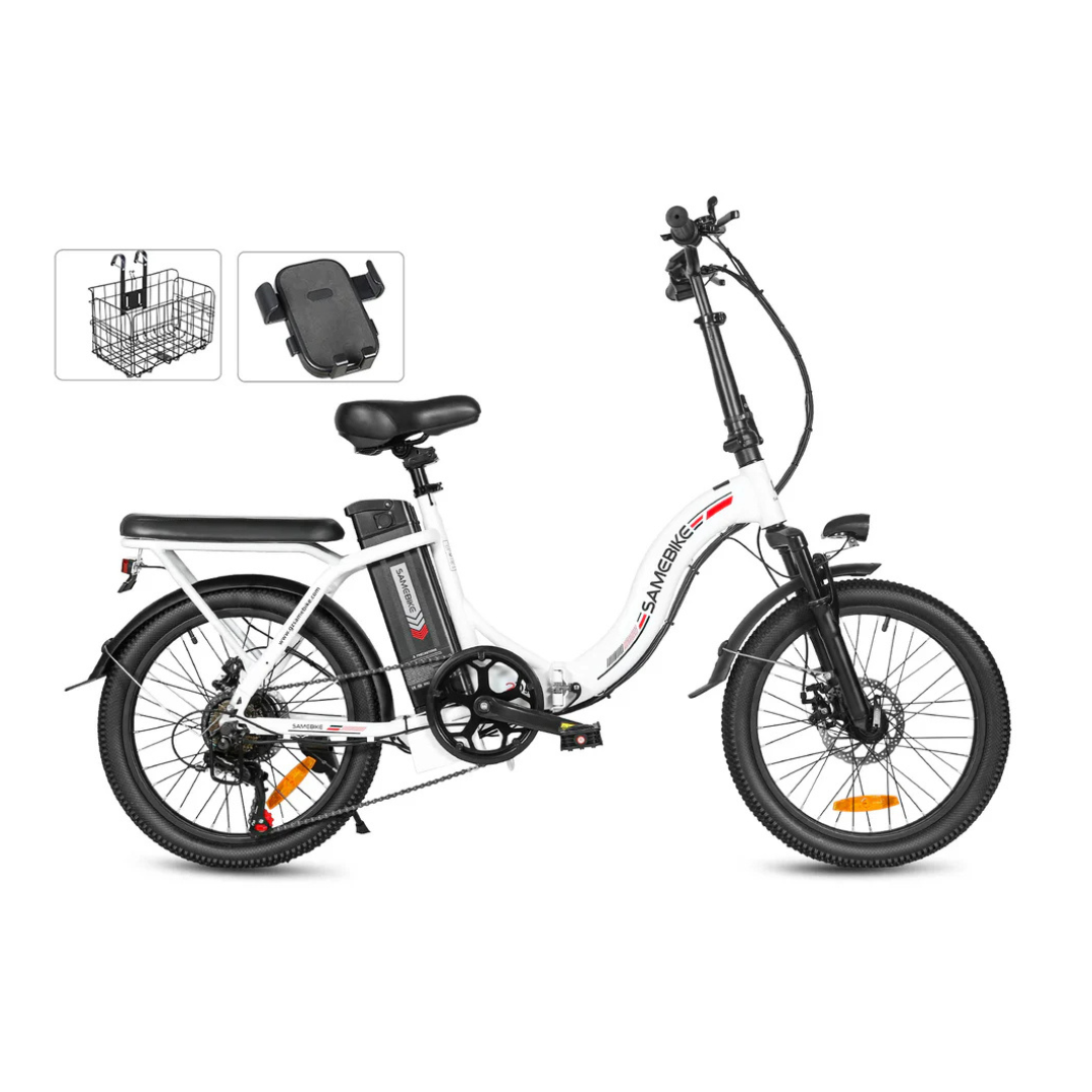 Vélo électrique pliant SAMEBIKE CY20 350W avec suspension avant et batterie 36V