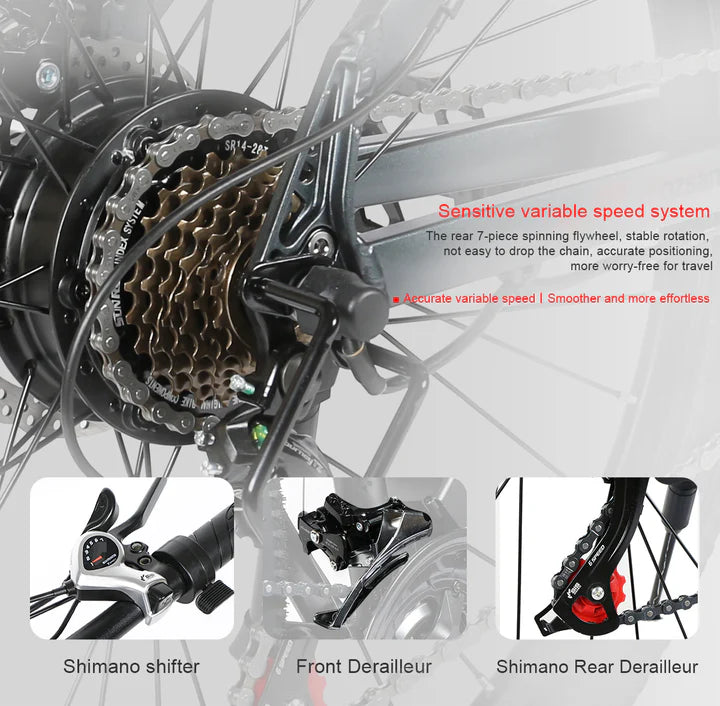 SAMEBIKE SY26-II 500W Motor Mountain Electric Bike 70KM Range 36V 13Ah Battery 32KM/H Max Speed Dual Suspension - PicarlyRide