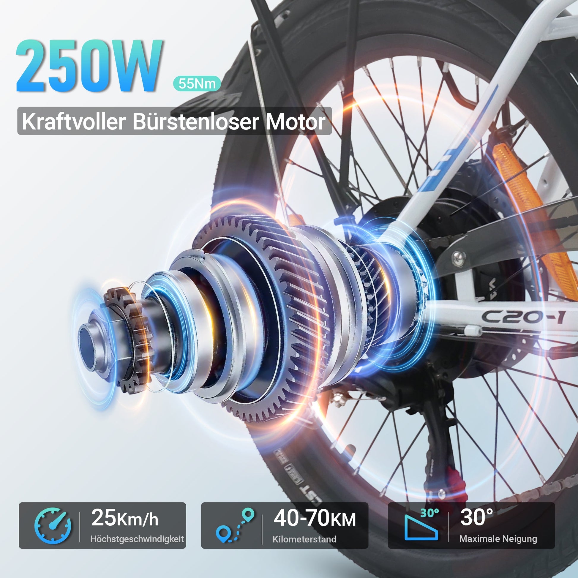 VARUN-C20-1-Falt-Elektro-Bike-mit-250W-Motor