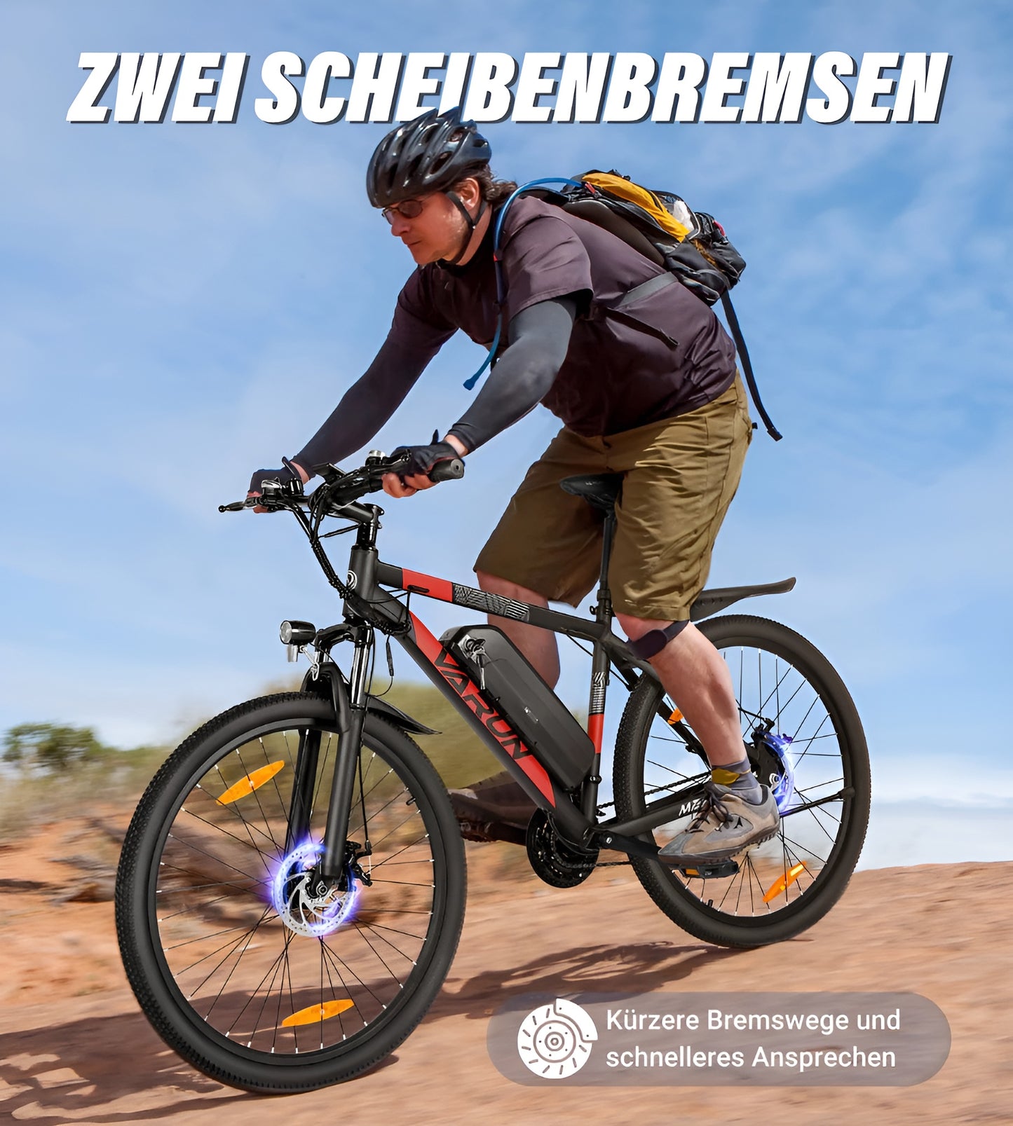 Varun M27-1 mountain bike with disk brakes, 250W motor, and a comfortable ride for off-road adventures