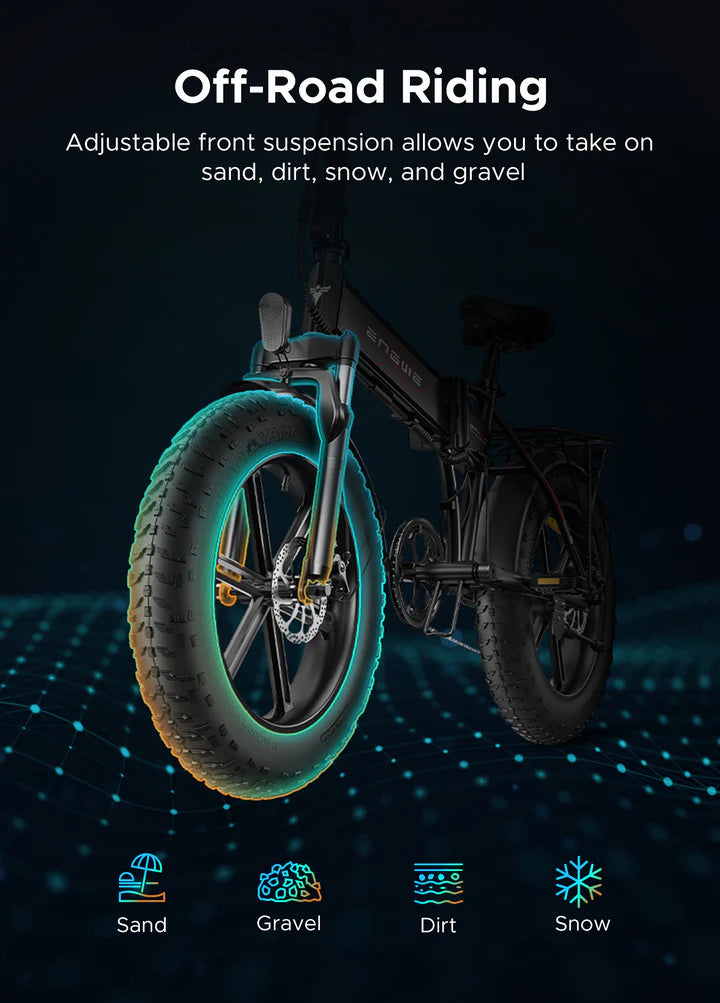 Ep 2 Pro Fat Tire 120 km Long Range Max Speed 25 km/h Front Suspension Foldable Electric Bike - PicarlyRide