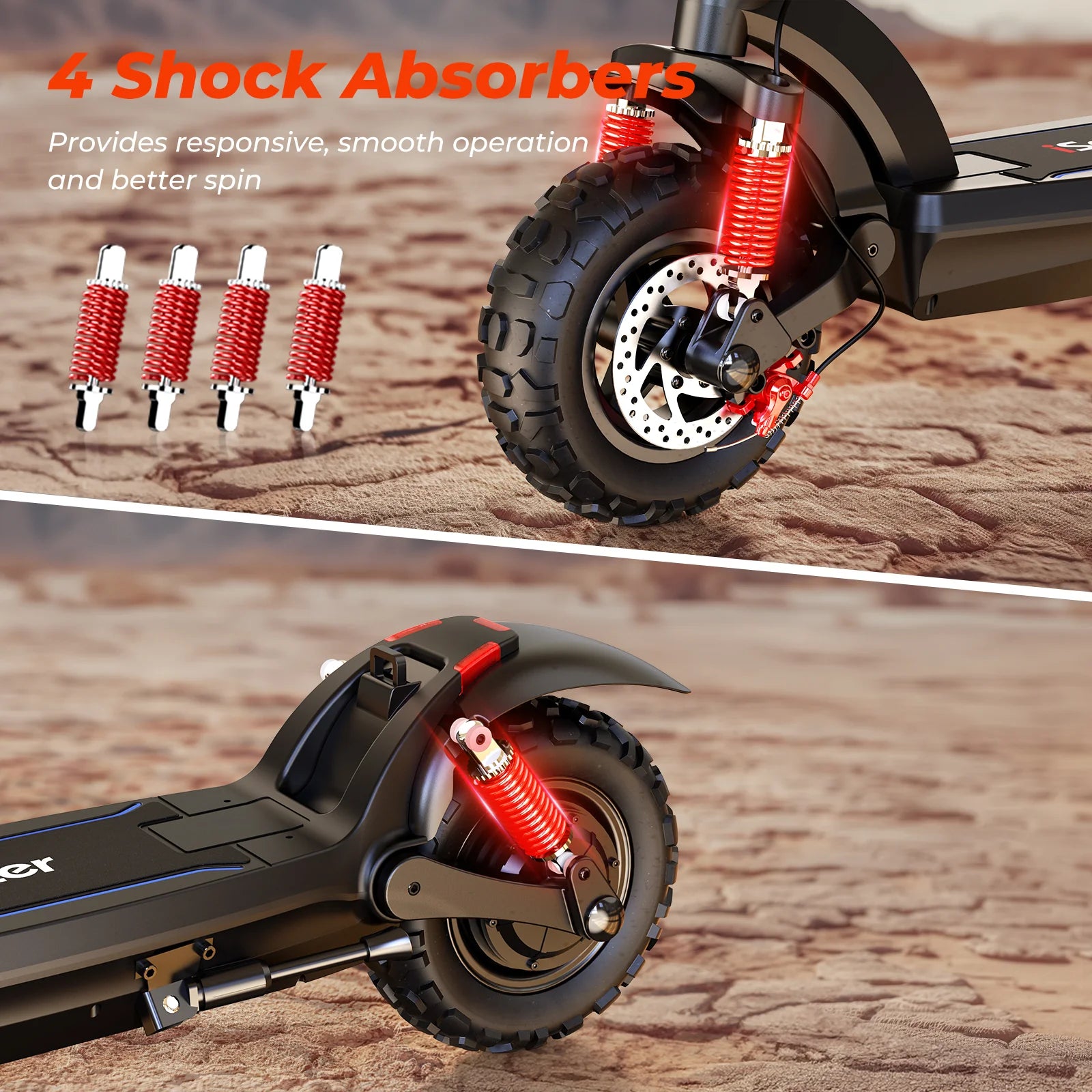 iScooter iX6 1200W Off Road Electric Scooter 37 Miles Range 48V Battery 28 MPH Top Speed - PicarlyRide