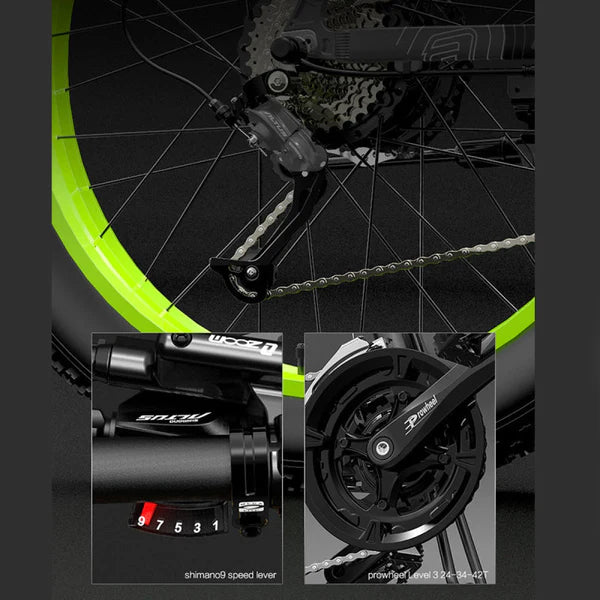 LANKELEISI  XT750 PLUS 1000W Motor Big Fork Fat Tire Electric Mountain Bike 60-120KM Range 48V 17.5Ah Battery - PicarlyRide
