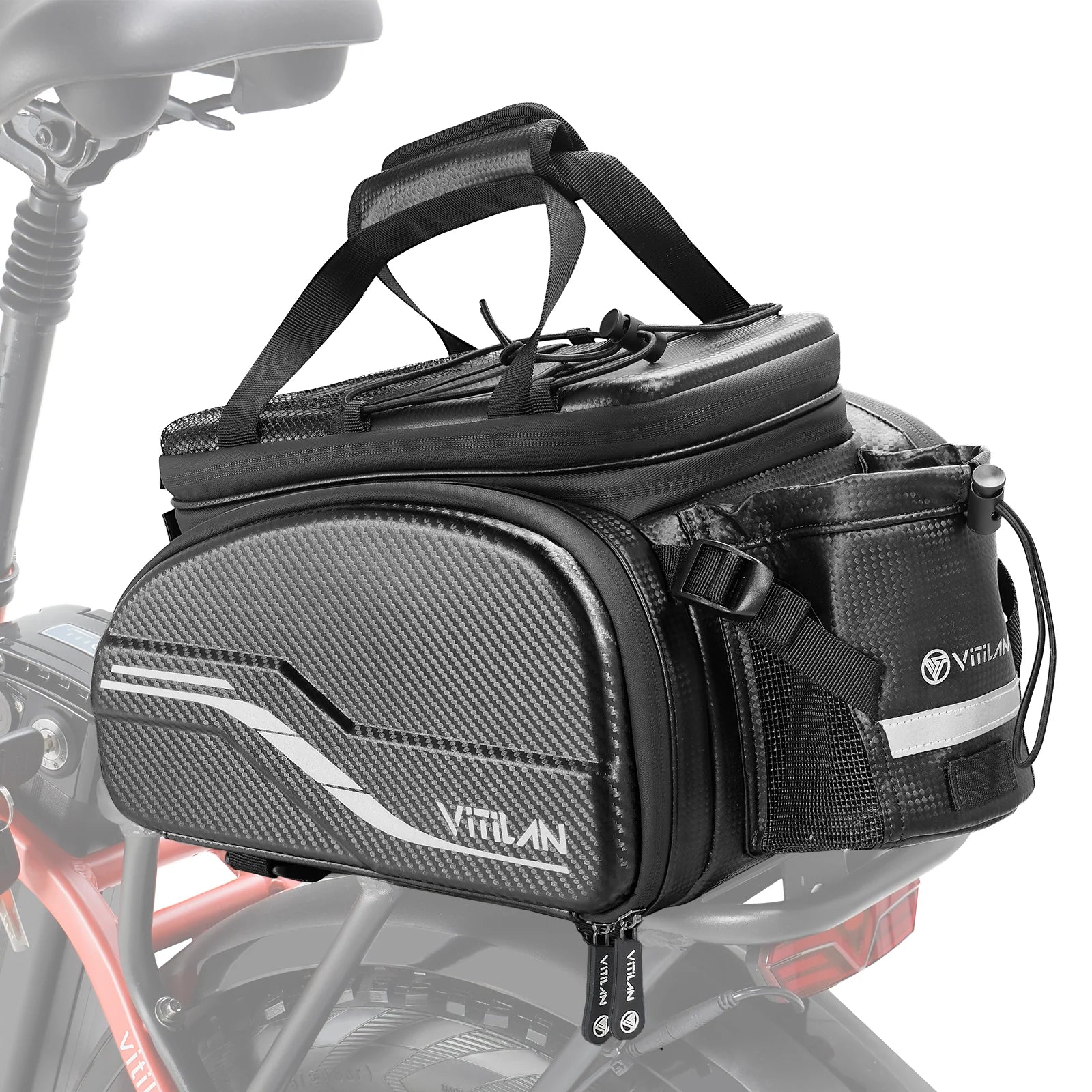 Cycling rear rack storage bag