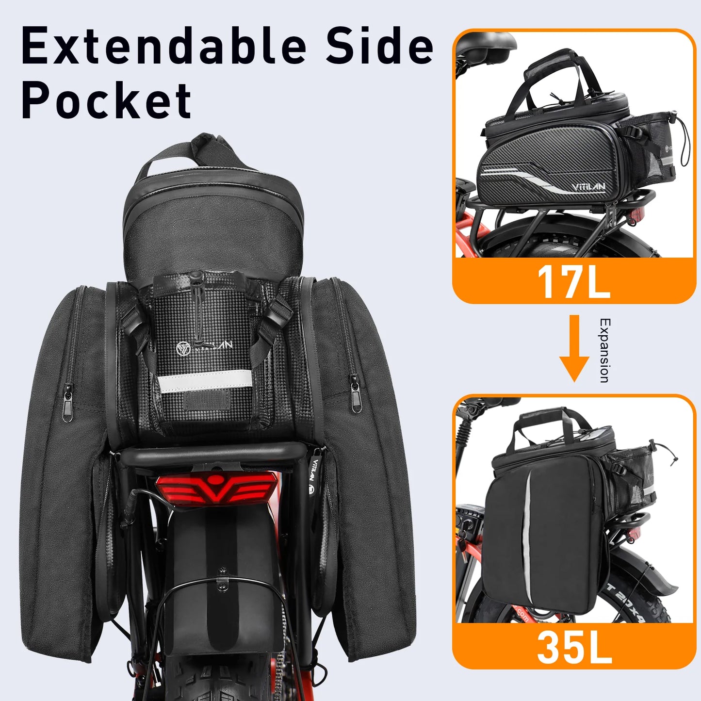 Large capacity bike bag 35L