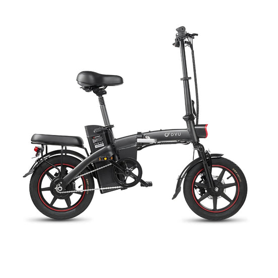 DYU A5 250W Motor Electric Folding Bike 60km Range 48V 7.5Ah Battery 25km/h Speed 14" Lightweight with Suspension