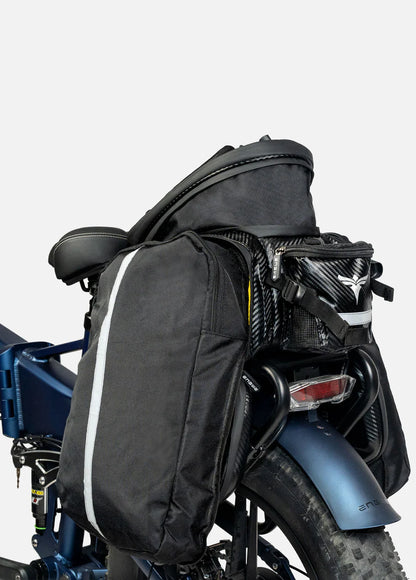 Bike rack bag carbon composite leather