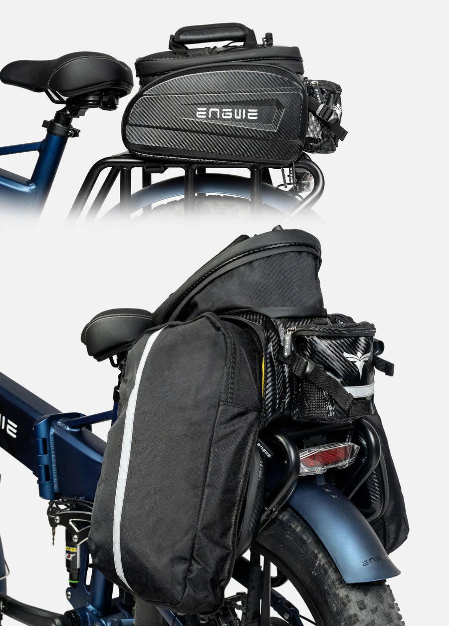 Bike rack bag carbon composite leather