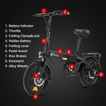 DYU A1F 16 Inch Full Folding Electric Bike