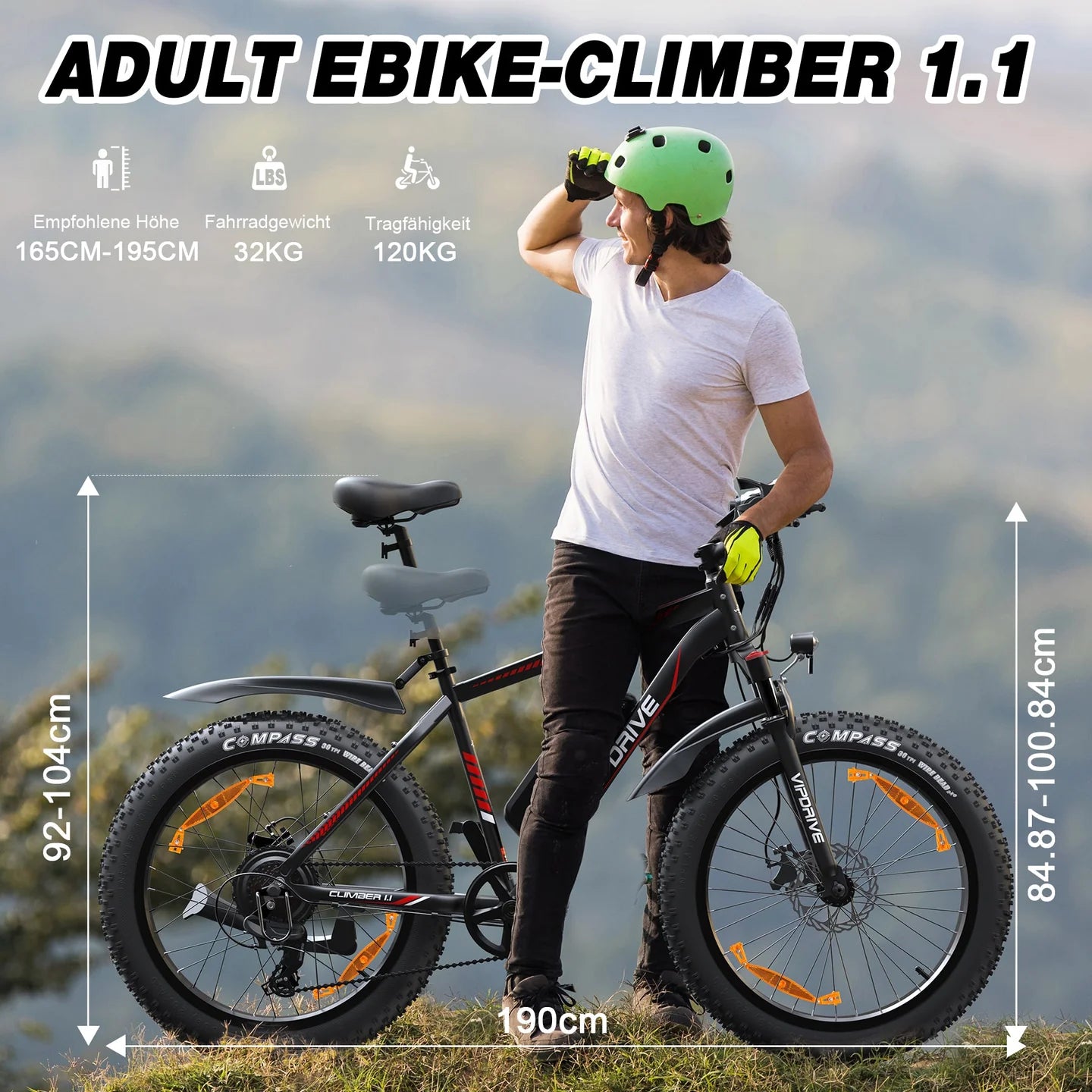 Bicicleta-eléctrica-VIPDRIVE-CLIMBER-1.1-con-pneus-gruesos-y-motor-de-500W