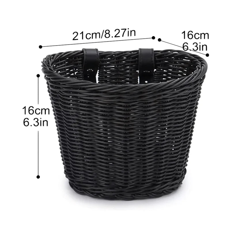 Durable bicycle woven basket