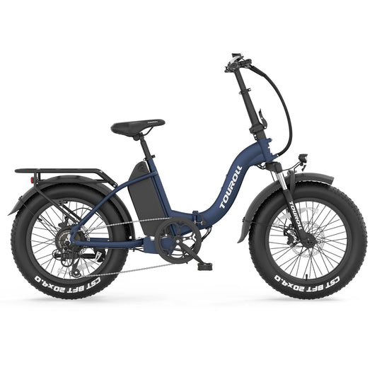 Touroll S2 650W Folding Fat Tire Electric Bike 150 KM Range 48V Battery 25 KM/H Top Speed